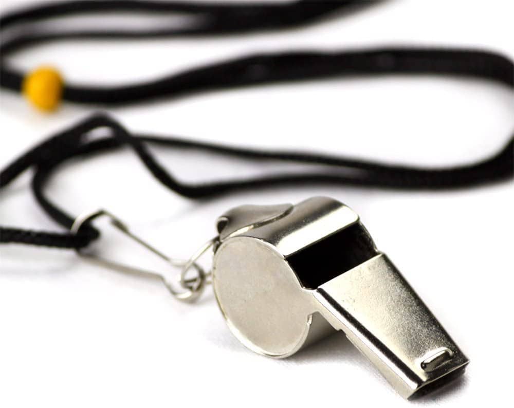 Crown Sporting Goods SCOA-001 Stainless Steel Whistle with Lanyard